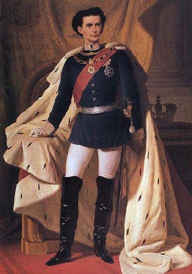 Ferdinand von Piloty King Ludwig II of Bavaria in generals' uniform and coronation robe